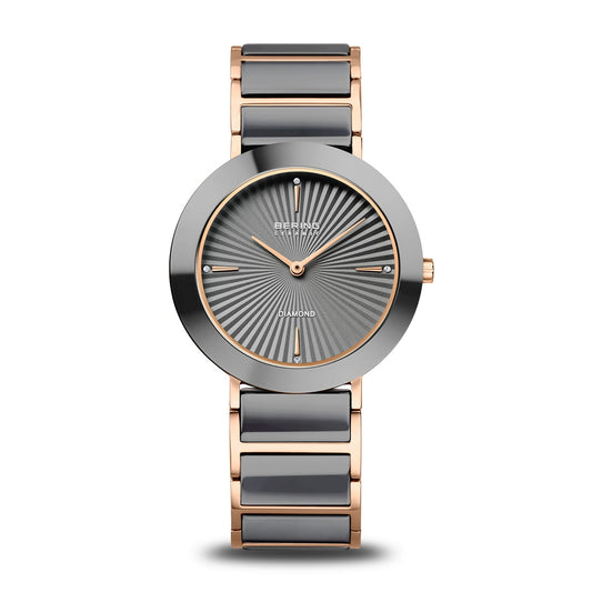 Bering Ceramic Polished Rose Gold Watch