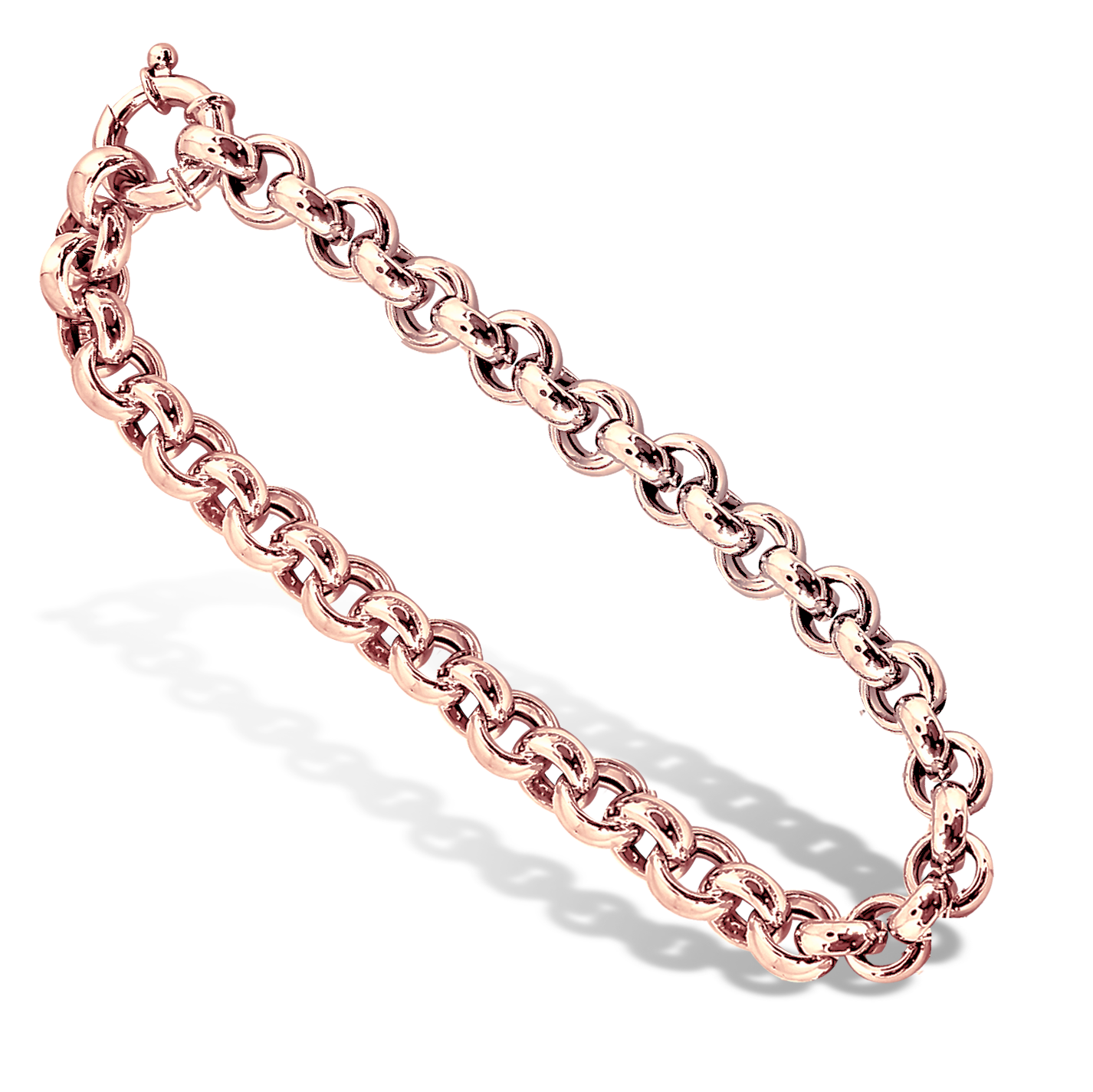 20cm Belcher Link Bracelet in 9ct Rose Gold