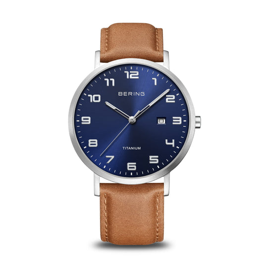 Bering Classic Watch: Titanium Brushed Silver