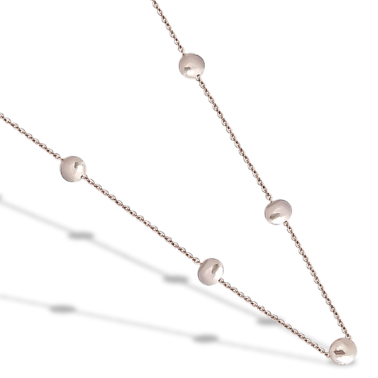 45cm Natural Freshwater Light Pearls Necklace on in 9ct Rose Gold