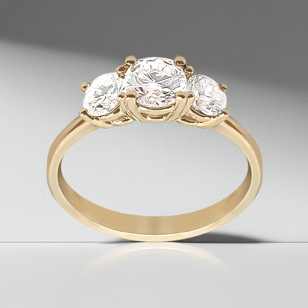 SALE: 1.00ct Lab-Grown Diamond Trilogy Engagement Ring in 9ct Gold