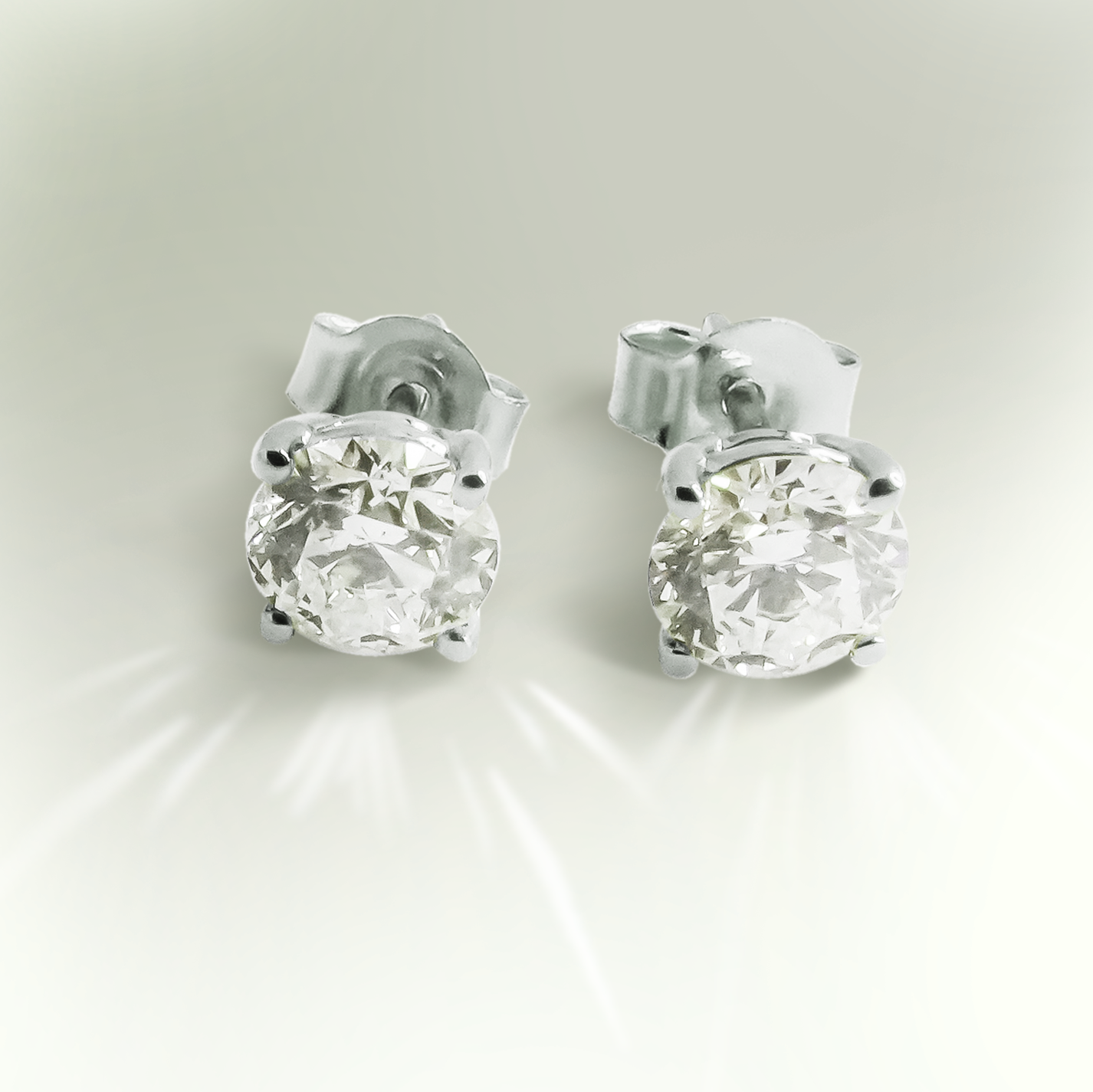 Lab-Grown Diamond Solitaire Studs in 9ct White Gold