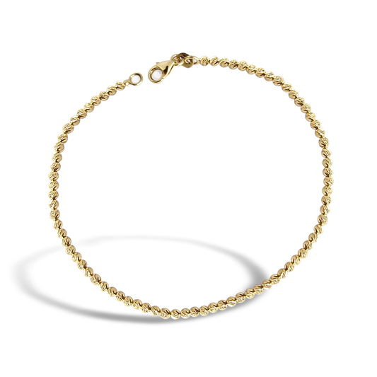 Faceted Ball Bangle Bracelet in 9ct Yellow Gold