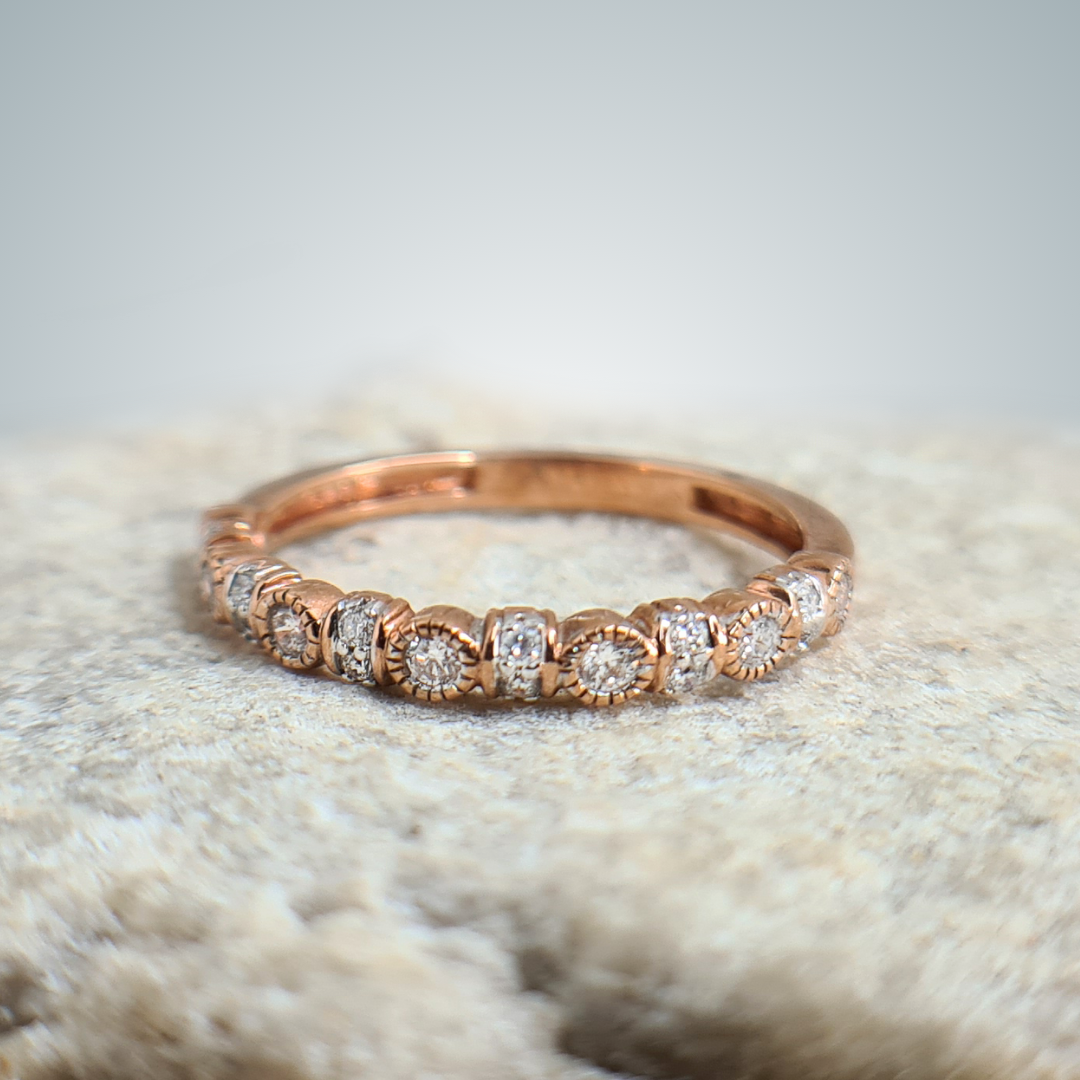 0.17ct Diamond Half Eternity Ring in 9ct Rose Gold