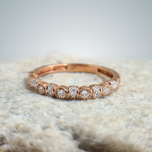 0.17ct Diamond Half Eternity Ring in 9ct Rose Gold