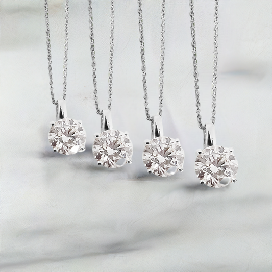 Lab-Grown Diamond Solitaires Pendants in 9ct White Gold