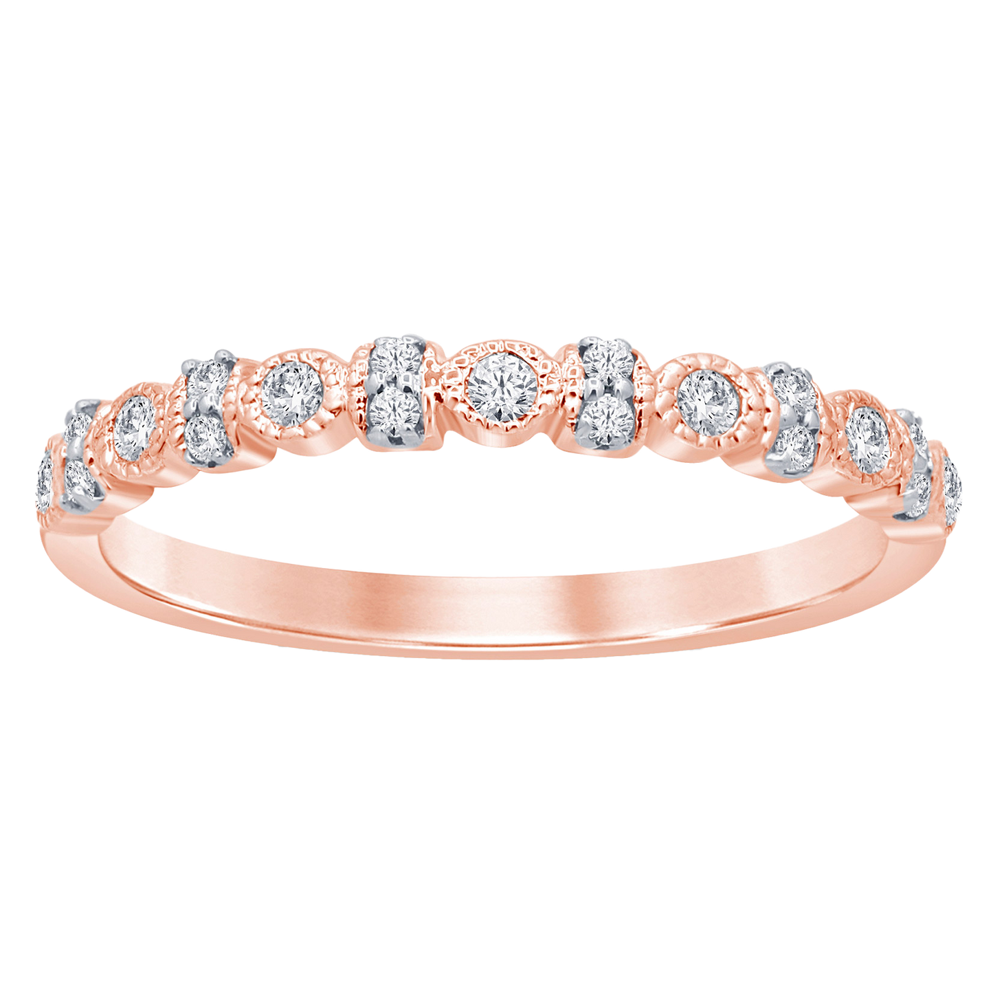 0.17ct Diamond Half Eternity Ring in 9ct Rose Gold