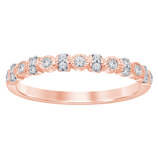 0.17ct Diamond Half Eternity Ring in 9ct Rose Gold