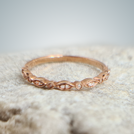 0.04ct Round Diamond Half Eternity Ring in 9ct Rose Gold