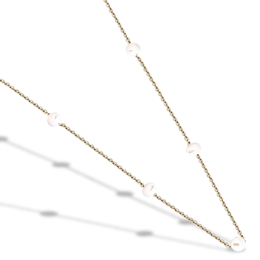 45cm Natural Freshwater Light Pearl Necklace in 9ct Yellow Gold
