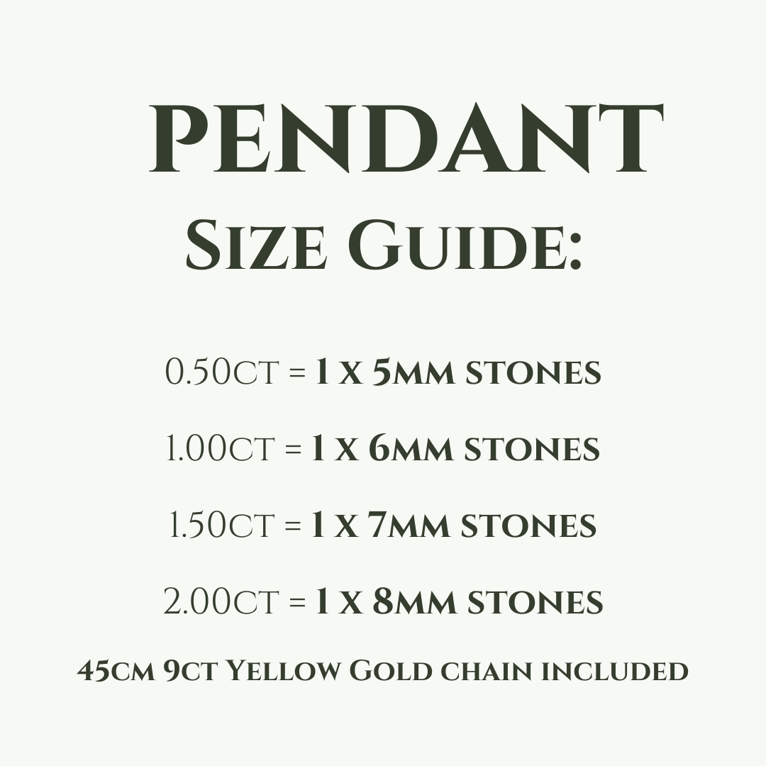 Lab-Grown Diamond Solitaires Pendants in 9ct Yellow Gold