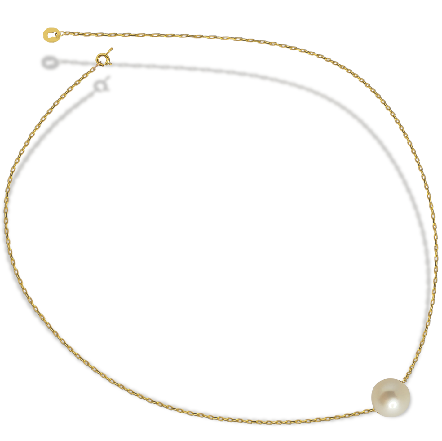 50cm Pearl Paperclip Link Chain in 9ct Yellow Gold