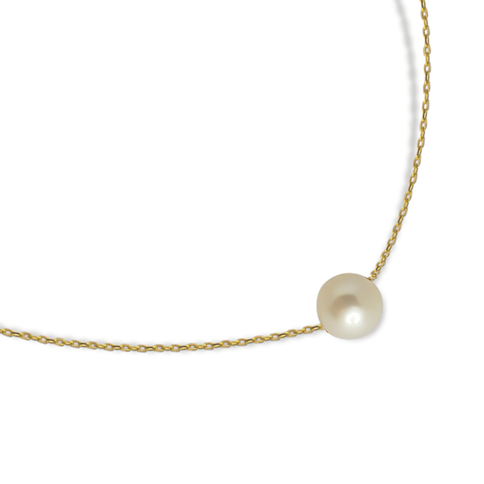 50cm Pearl Paperclip Link Chain in 9ct Yellow Gold