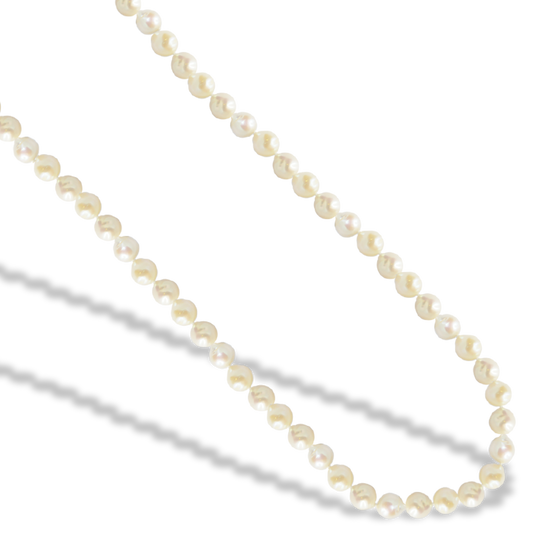 77cm Natural Freshwater Light Pearl Necklace with 925 Sterling Silver Clasp