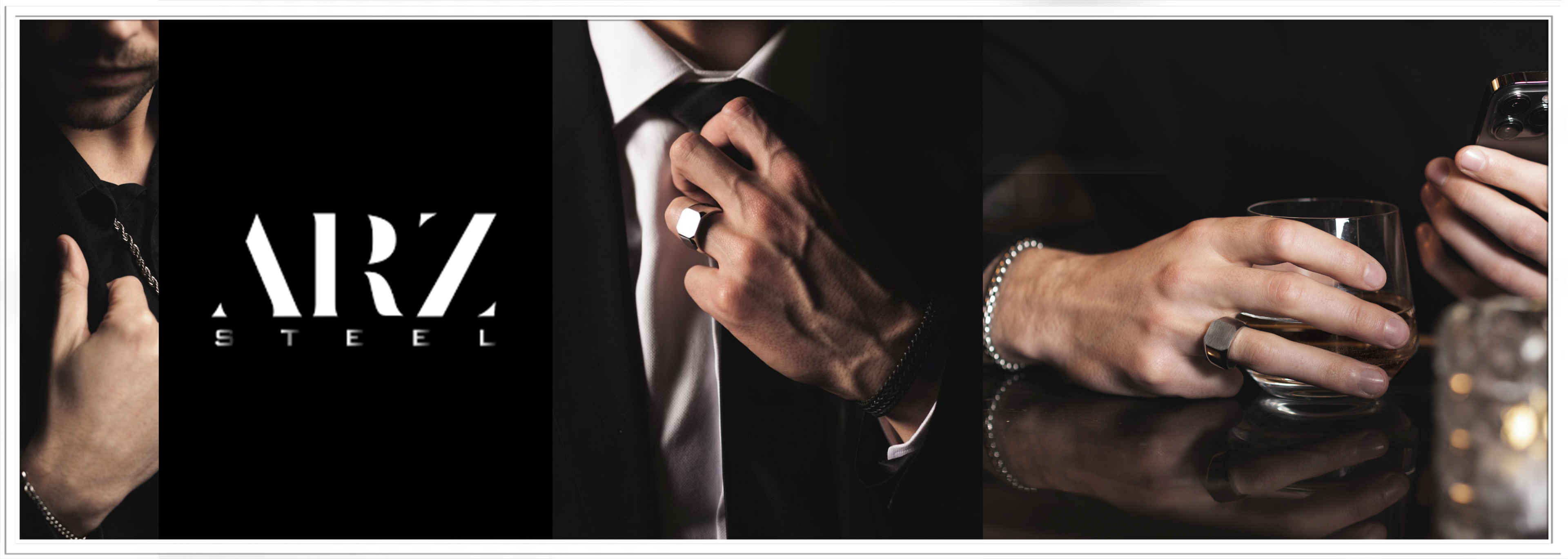 ARZ STEEL mens jewellery with rustic, strong gents design and style