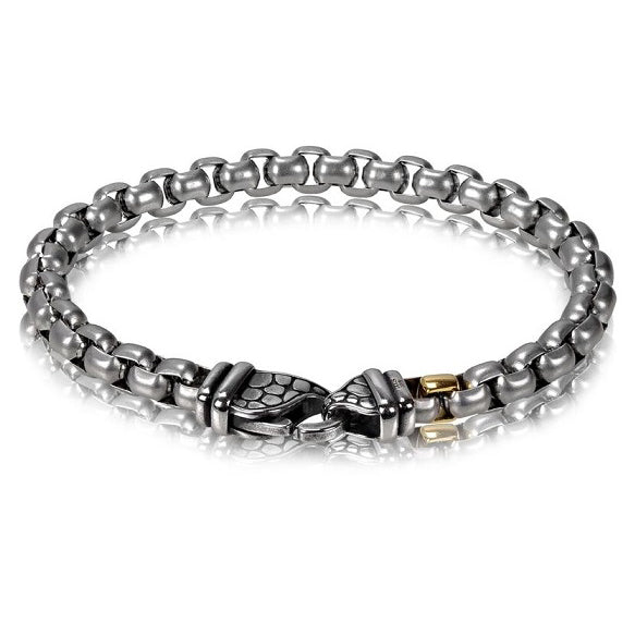 ARZ Steel Celtic Box Link Bracelet