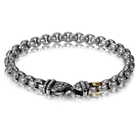 ARZ Steel Celtic Box Link Bracelet