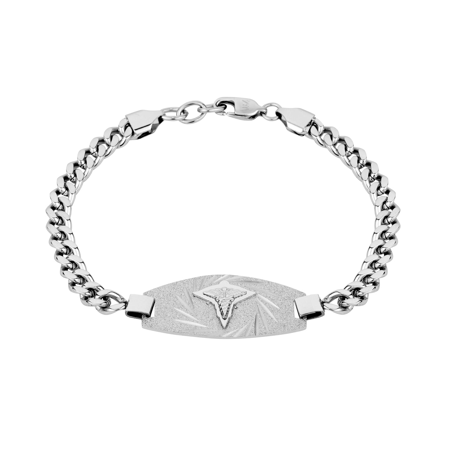 ARZ Steel Medical Embossed Bracelet and Necklace