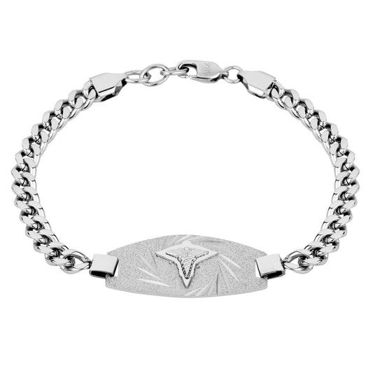 ARZ Steel Medical Embossed Bracelet and Necklace