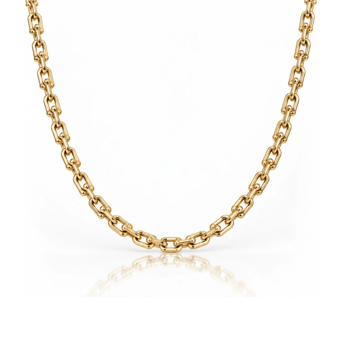 9ct Yellow Gold Saddle Link Necklace