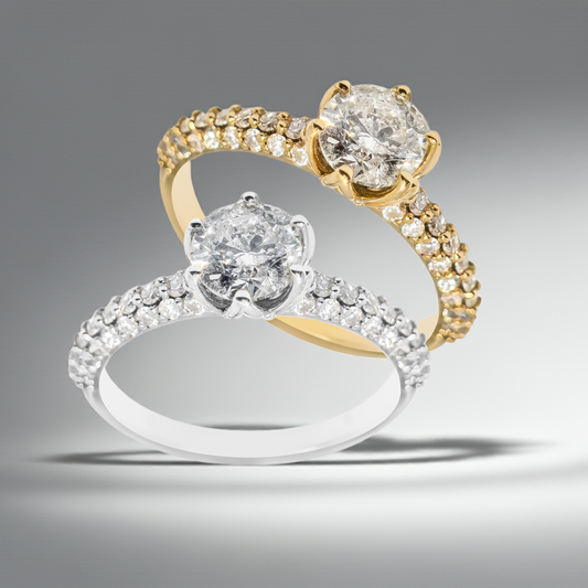 1.05ct Natural Diamond Protea Claw Wedding Band in 18ct Gold