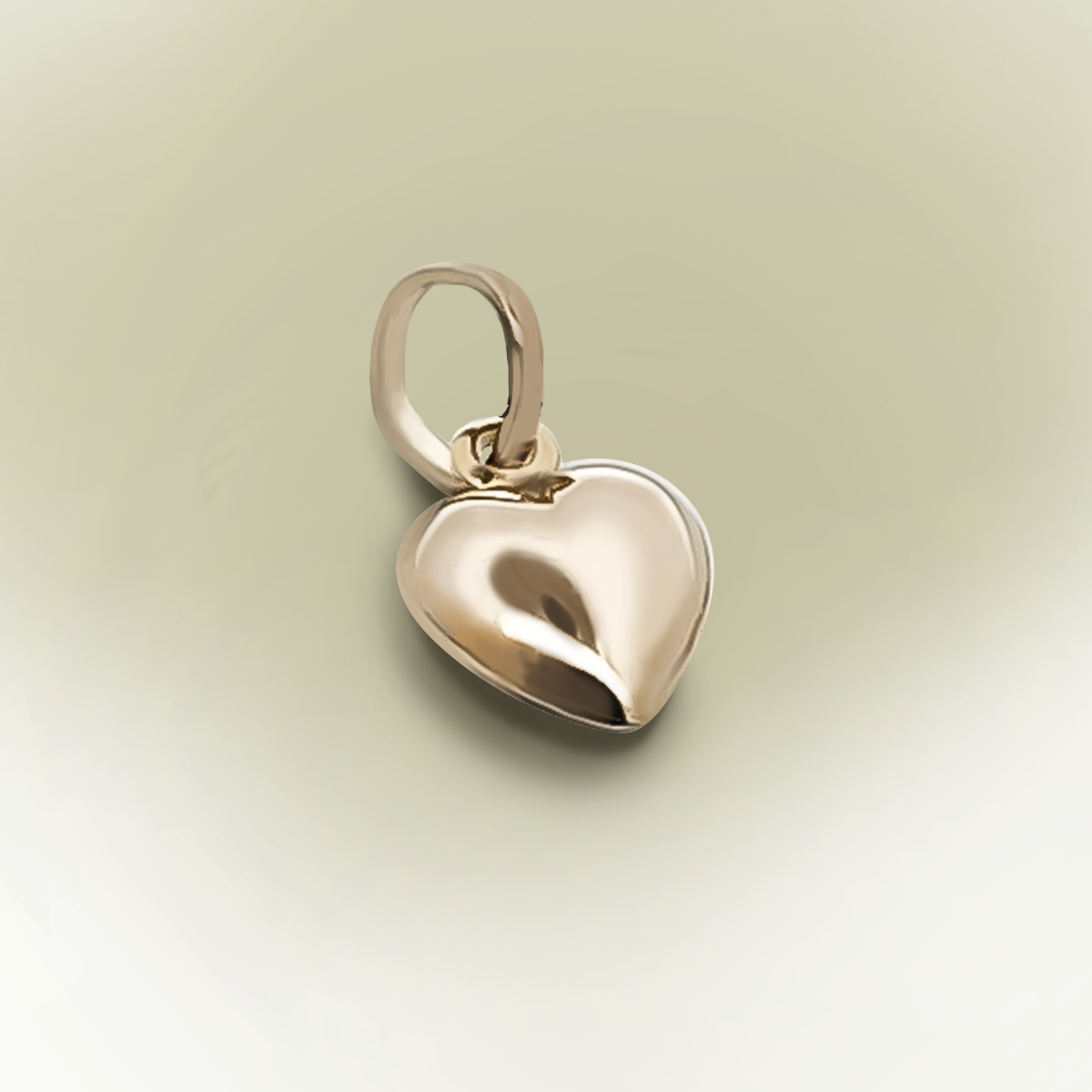8mm Rounded Heart Bracelet Charm 9ct Yellow Gold
