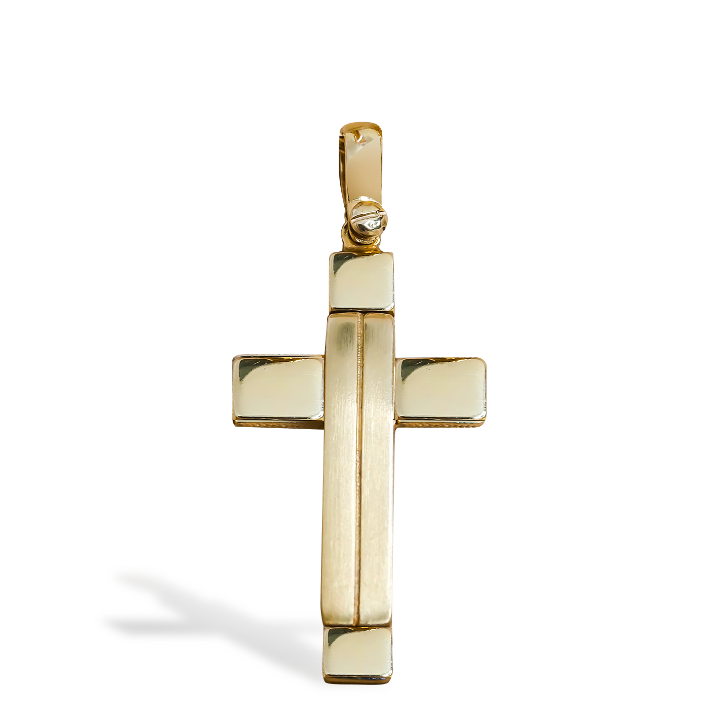 35mm Flat Bar Cross Pendant in 9ct Yellow Gold