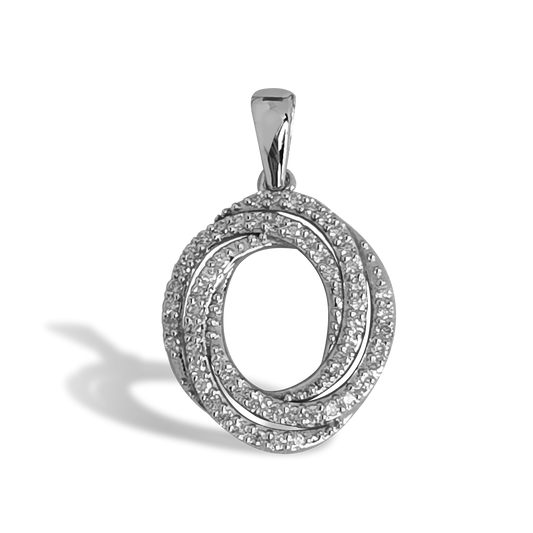0.25ct Diamond Tri Circle of Life in 9ct White Gold on Chain
