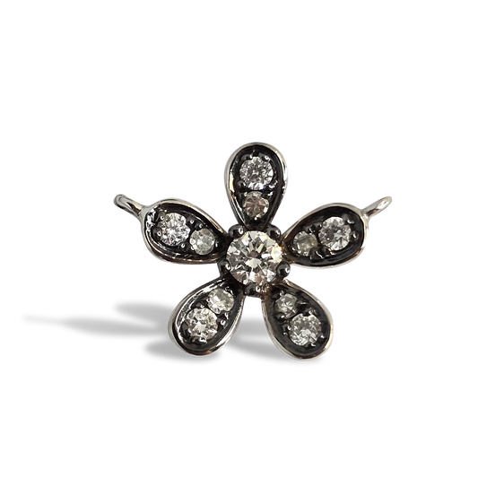 0.15ct Diamond Flower Design in 9ct White Gold on Chain
