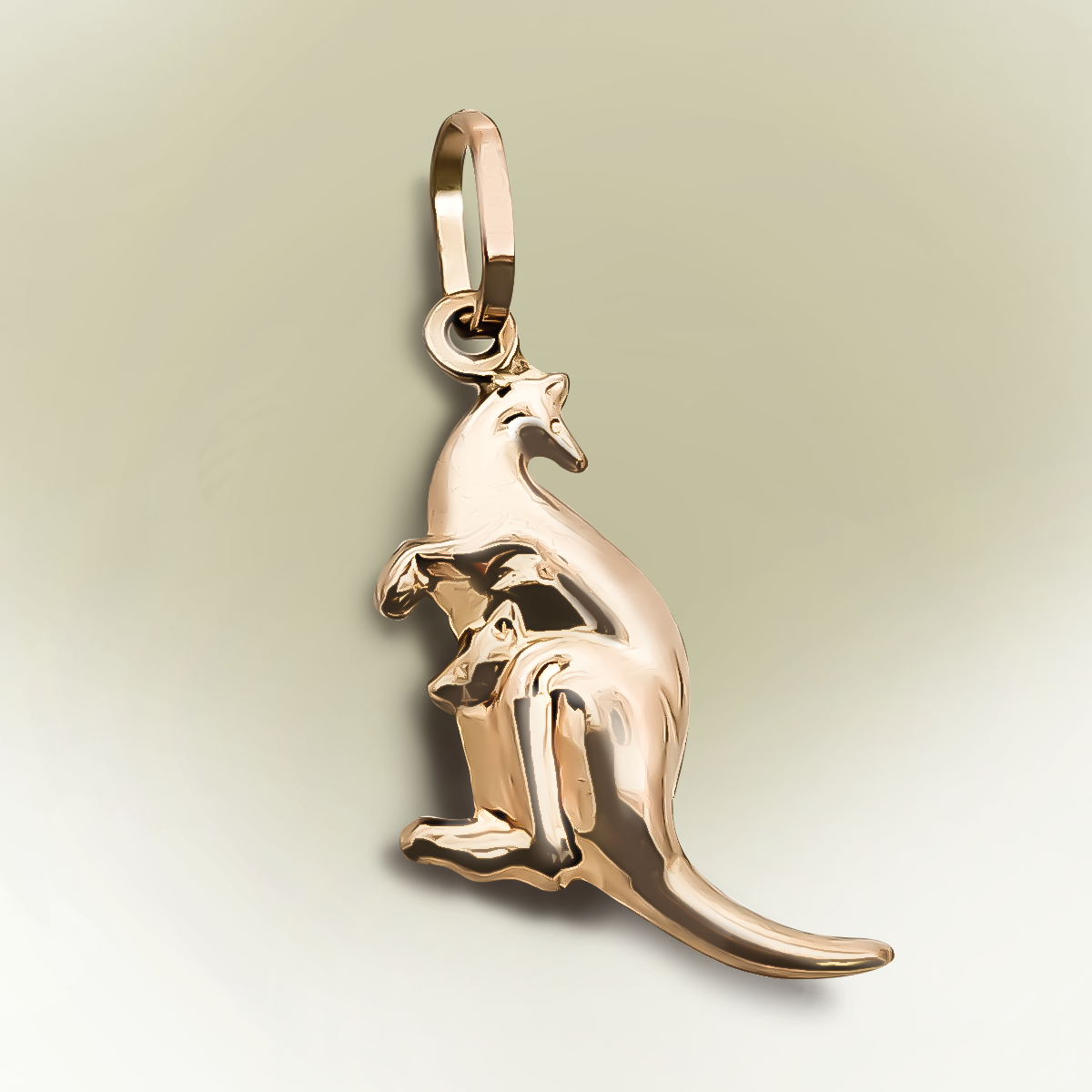 26mm Kangaroo Bracelet Charm 9ct Yellow Gold