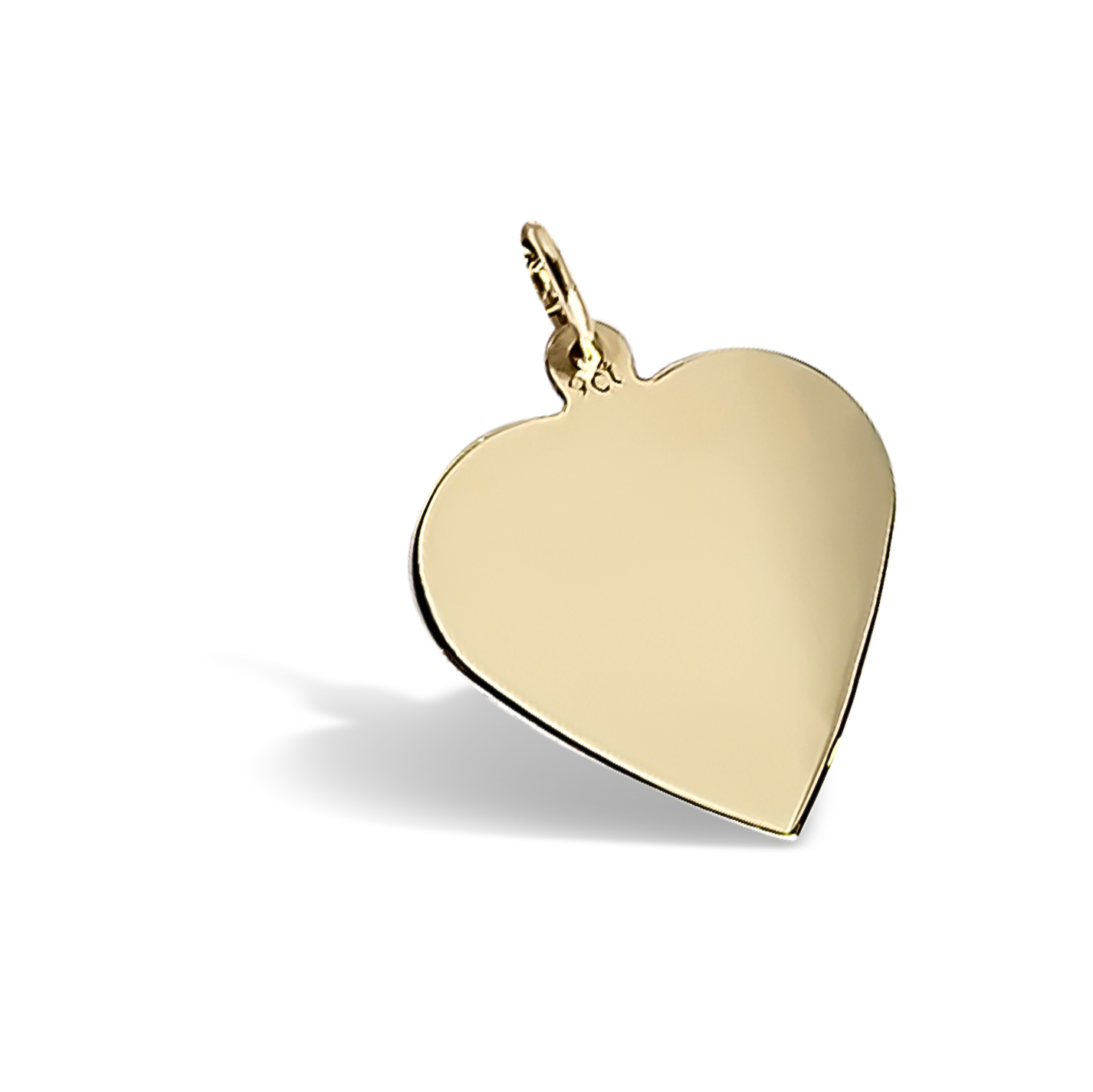 17mm Engravable Heart Pendant in 9ct Yellow Gold on Chain