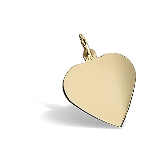 17mm Engravable Heart Pendant in 9ct Yellow Gold
