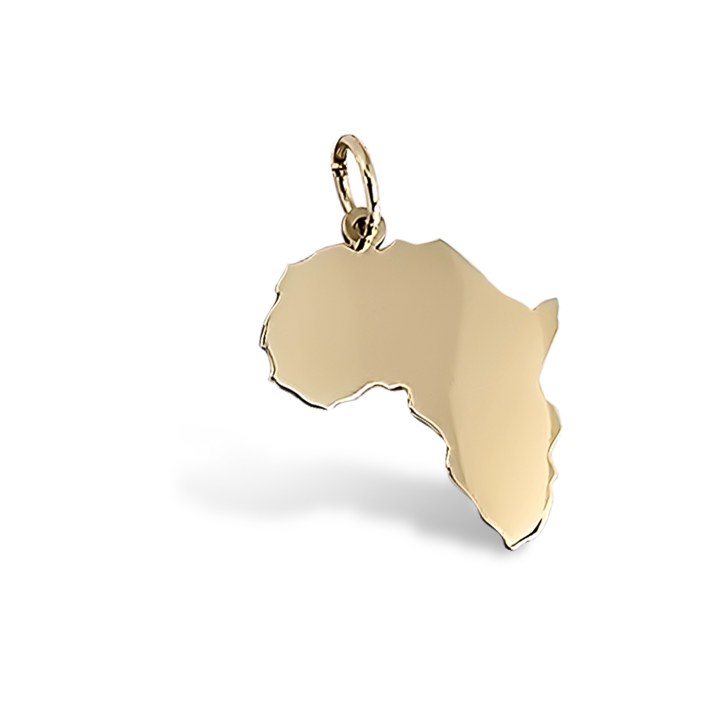 17mm Engravable Map of Africa Pendant in 9ct Yellow Gold on Chain