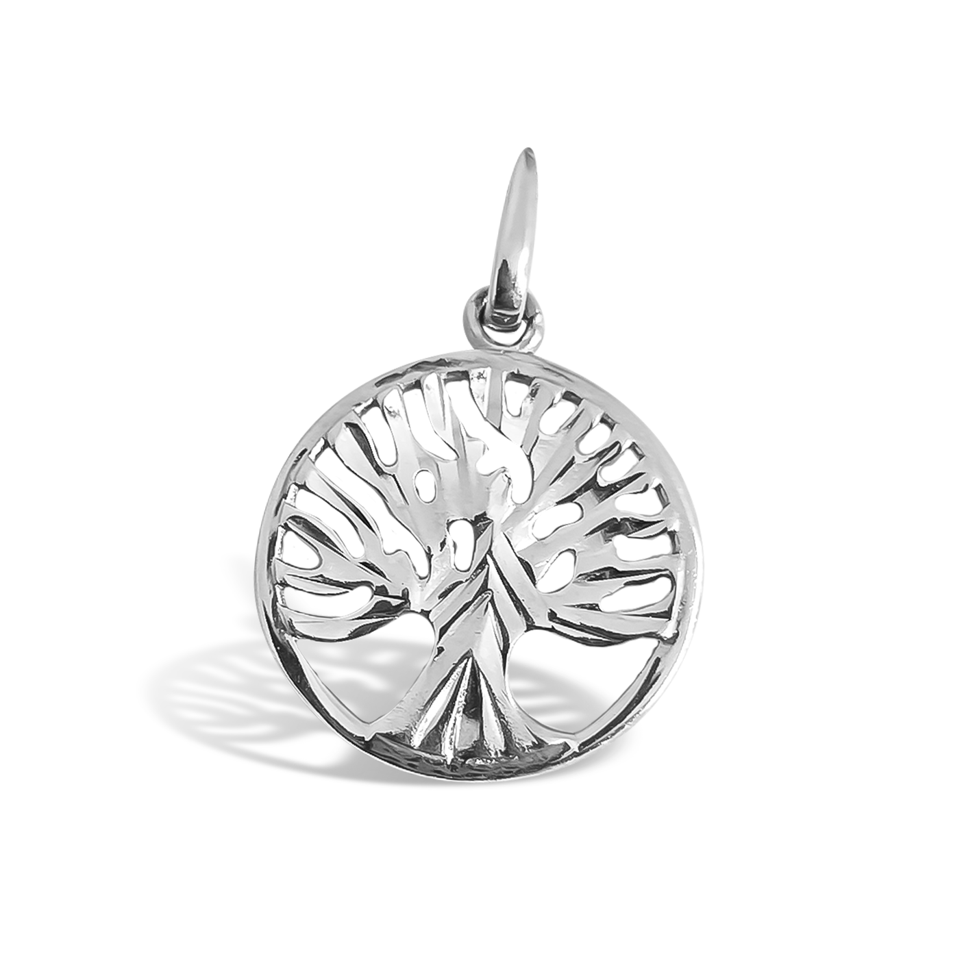 12mm Tree of Life Pendant in 9ct White Gold