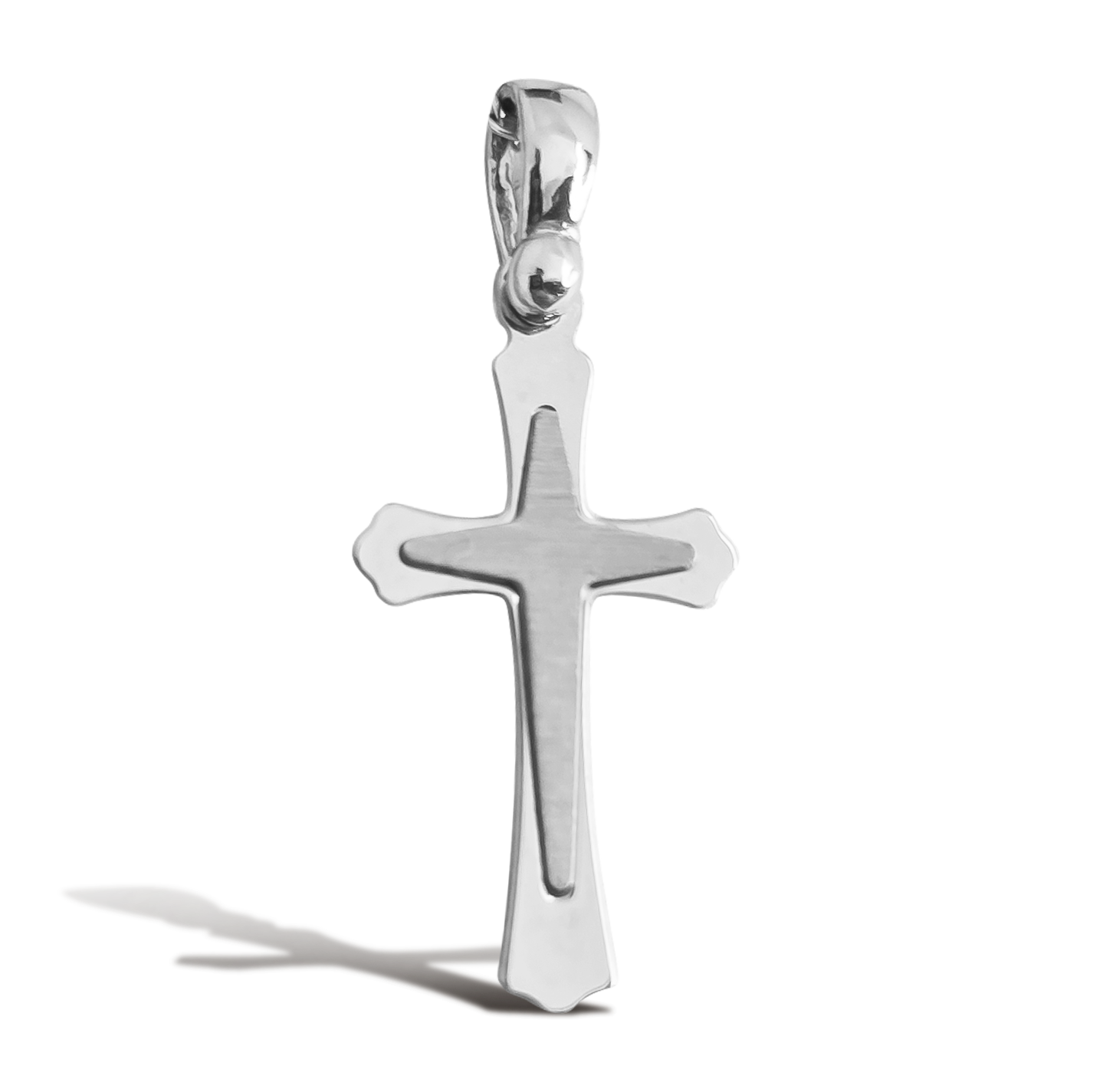 20mm Patonce Cross Pendant in 9ct White Gold