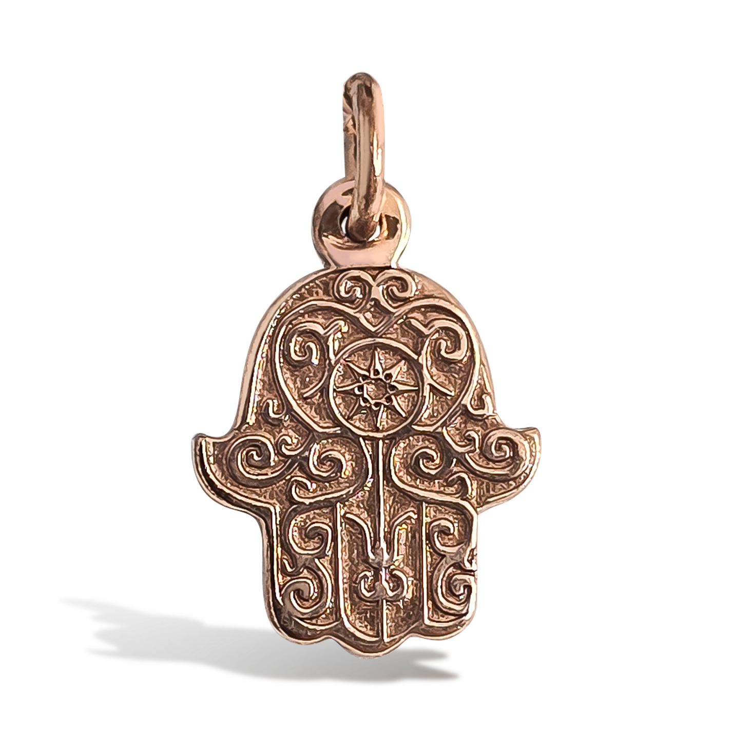 Hand of Fatima Pendant in 9ct Rose Gold on Chain