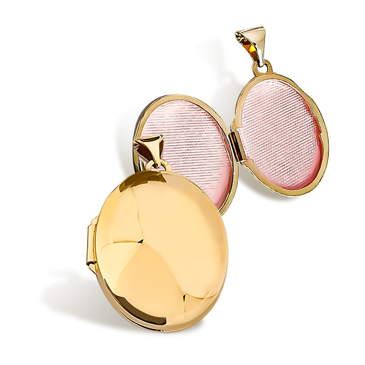 20mm Plain Locker Pendant in 9ct Yellow Gold