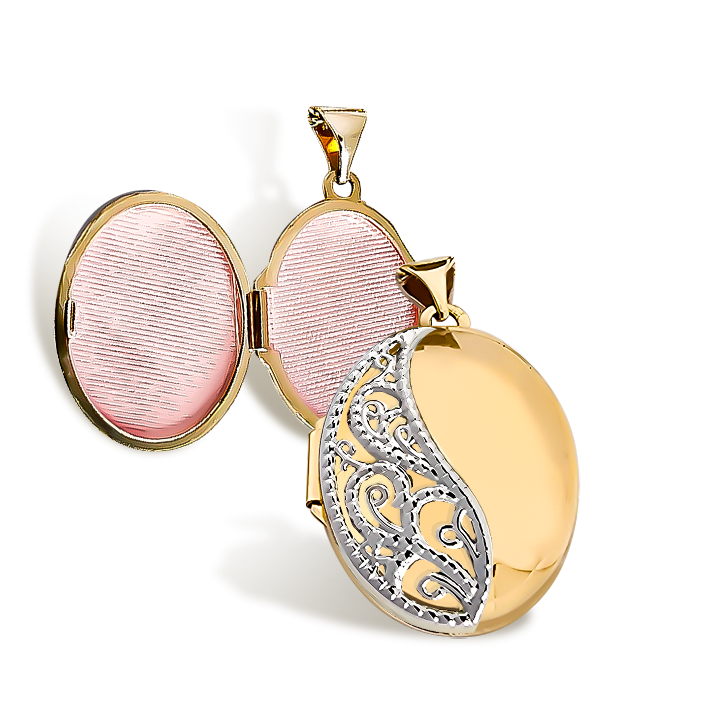 20mm Filigree Floral Locker Pendant in 9ct Yellow Gold