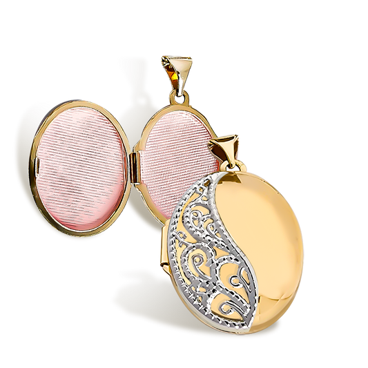 20mm Filigree Floral Locker Pendant in 9ct Yellow Gold