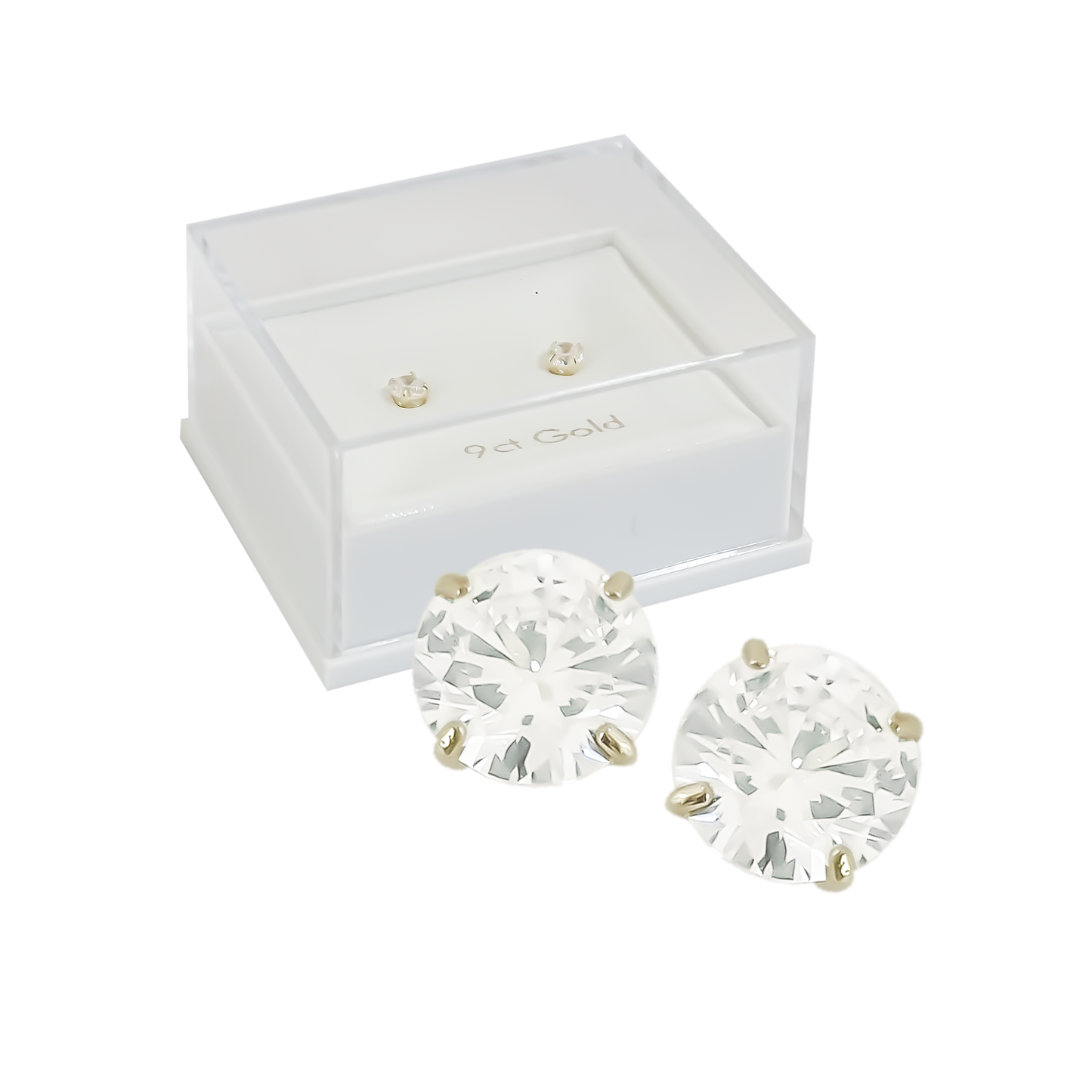 Cubic Solitaire Baby Studs in 9ct Yellow Gold