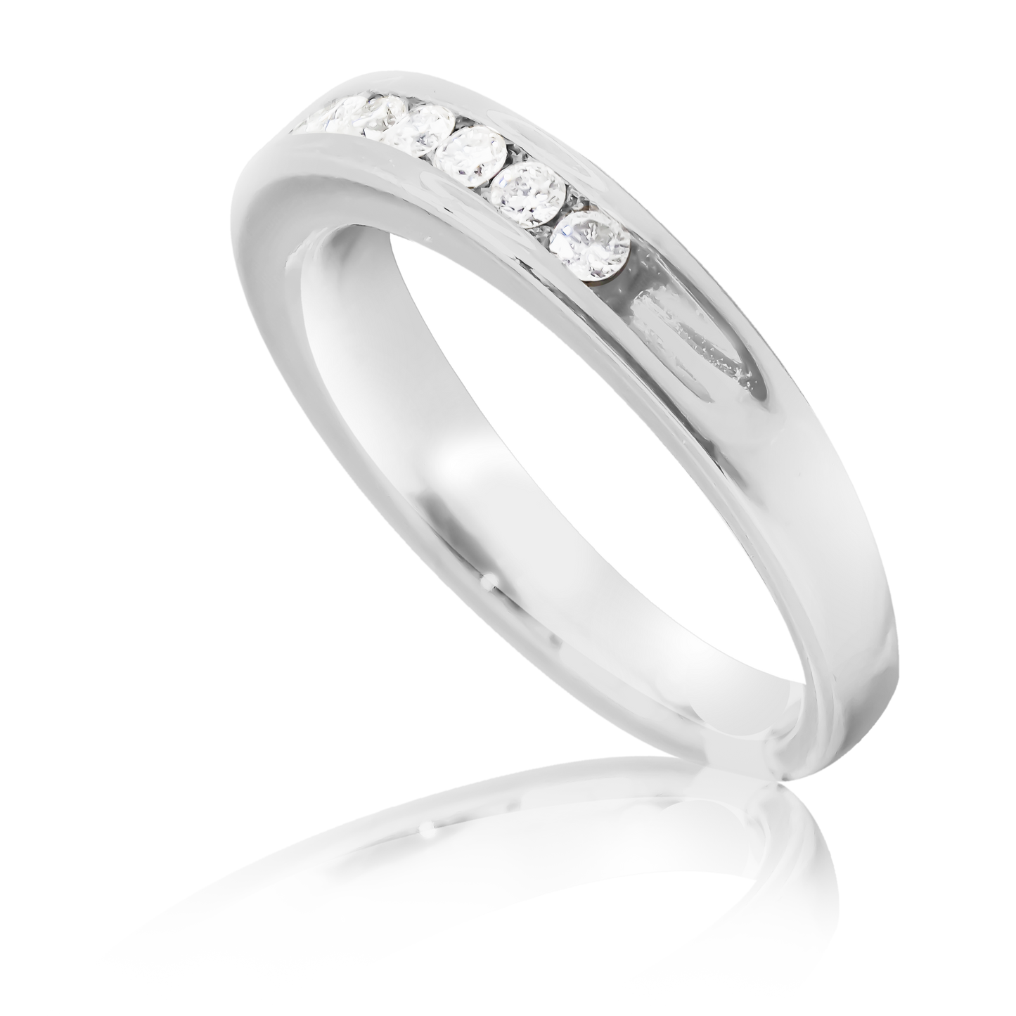 0.50ct Diamond Tube Eternity Band Ring in 18ct White Gold