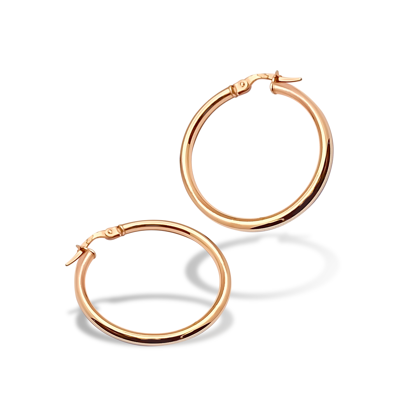 28mm Hoops in 9ct Rose Gold