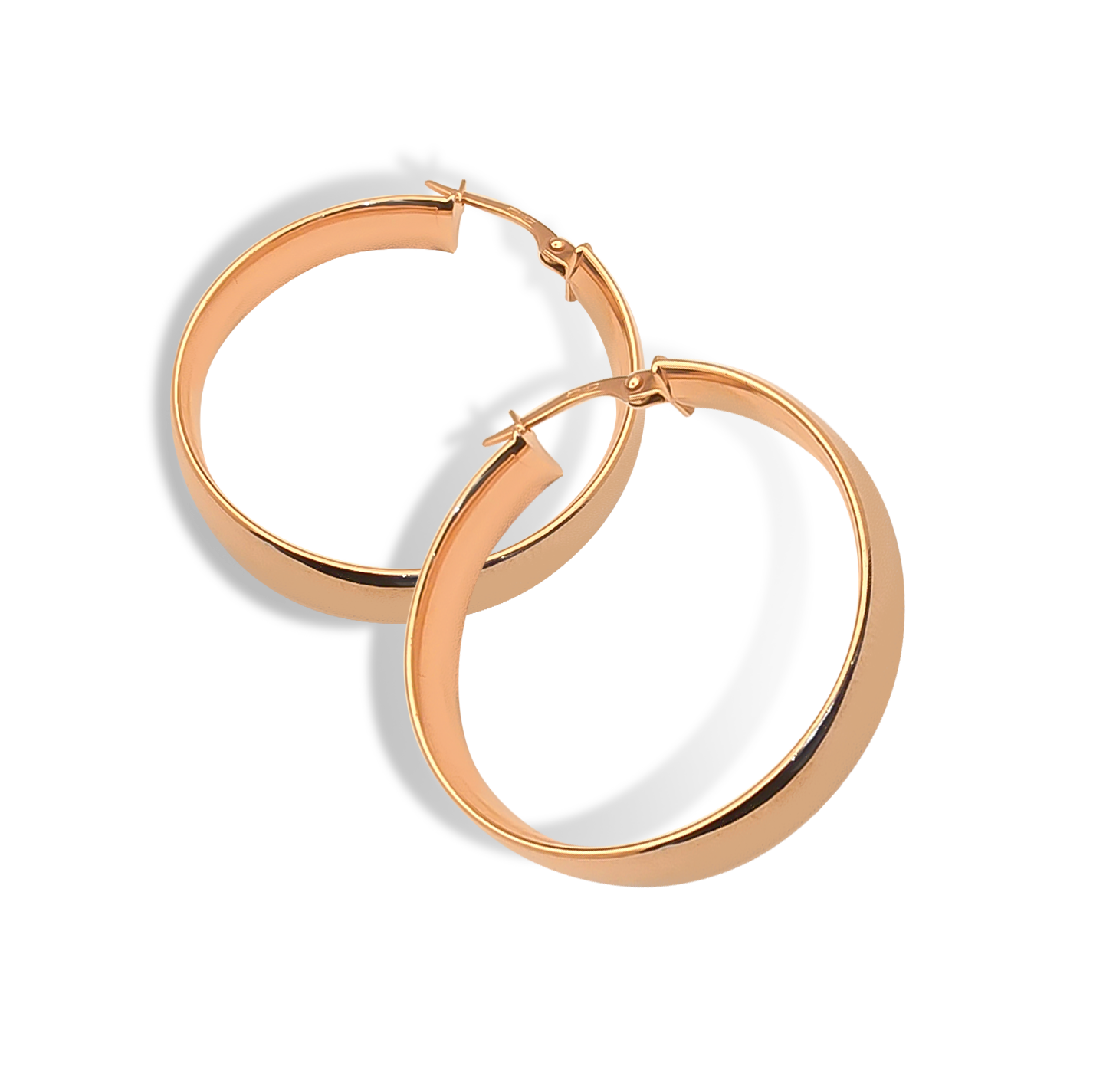 28mm domed Hoops in 9ct Rose Gold