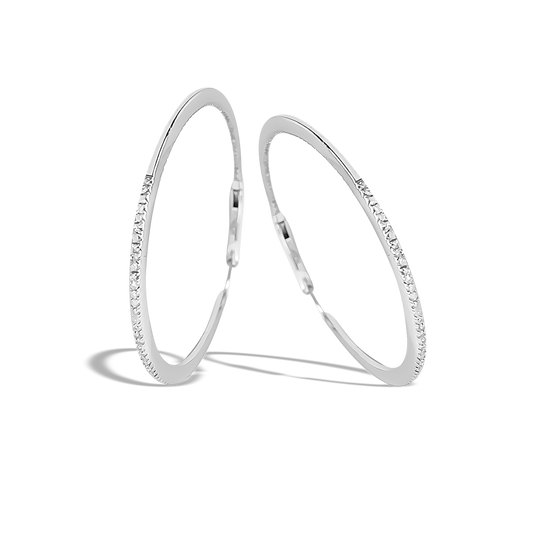 39mm Diamond Hoops in 9ct White Gold