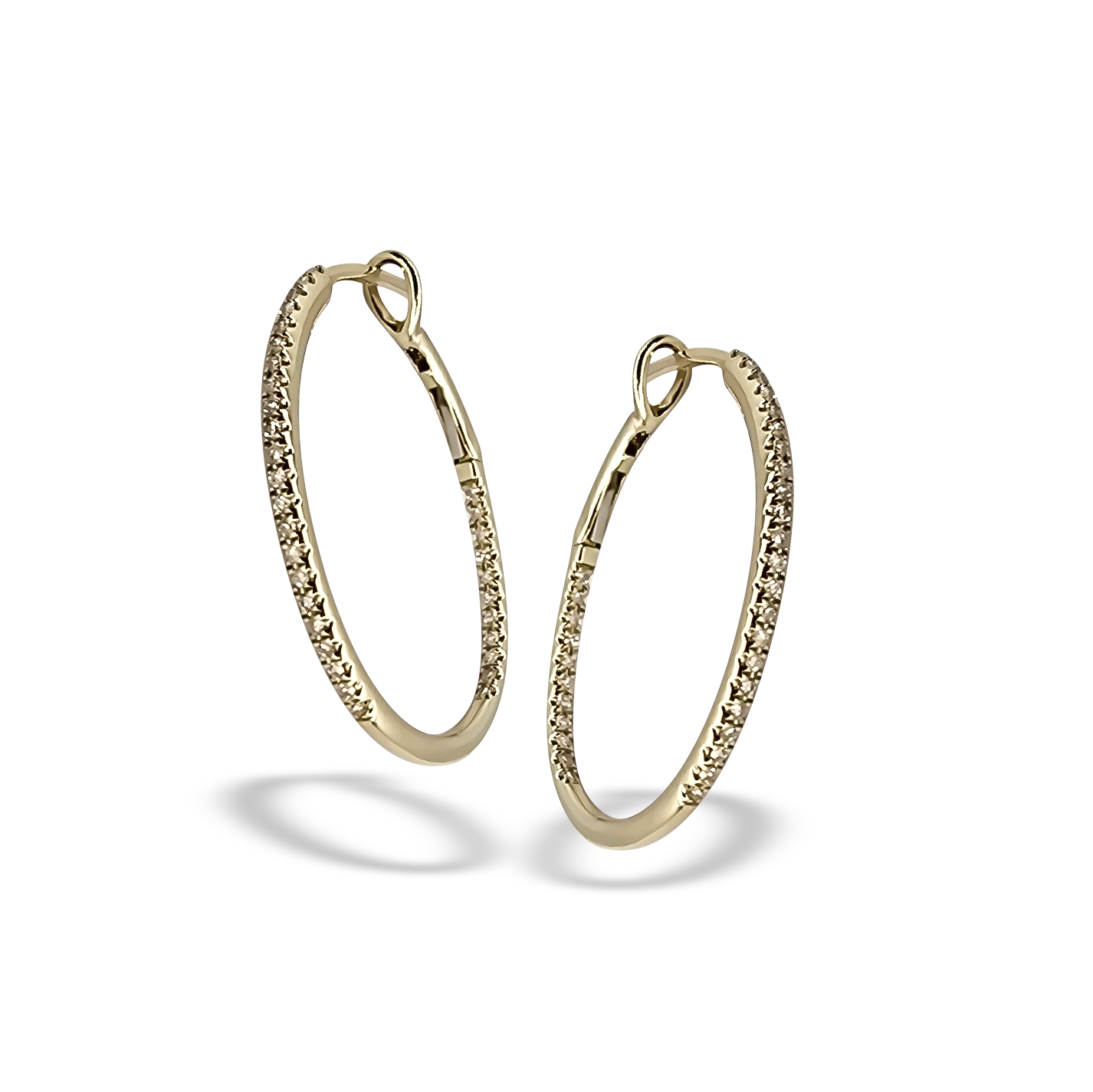 26mm Diamond Eternity Hoops in 9ct Yellow Gold