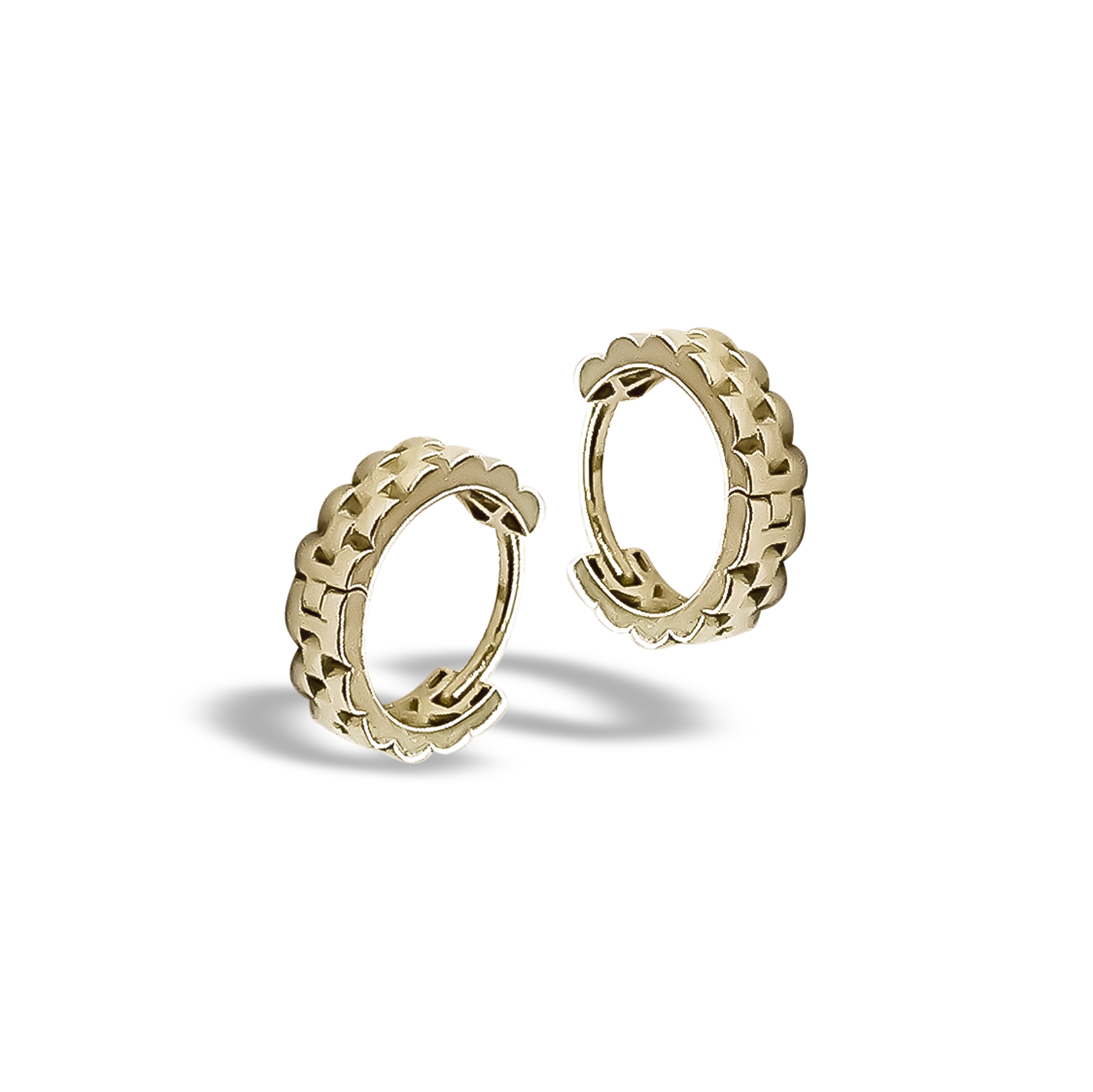 14mm Link Chain Hoop Earrings in 9ct Yellow Gold