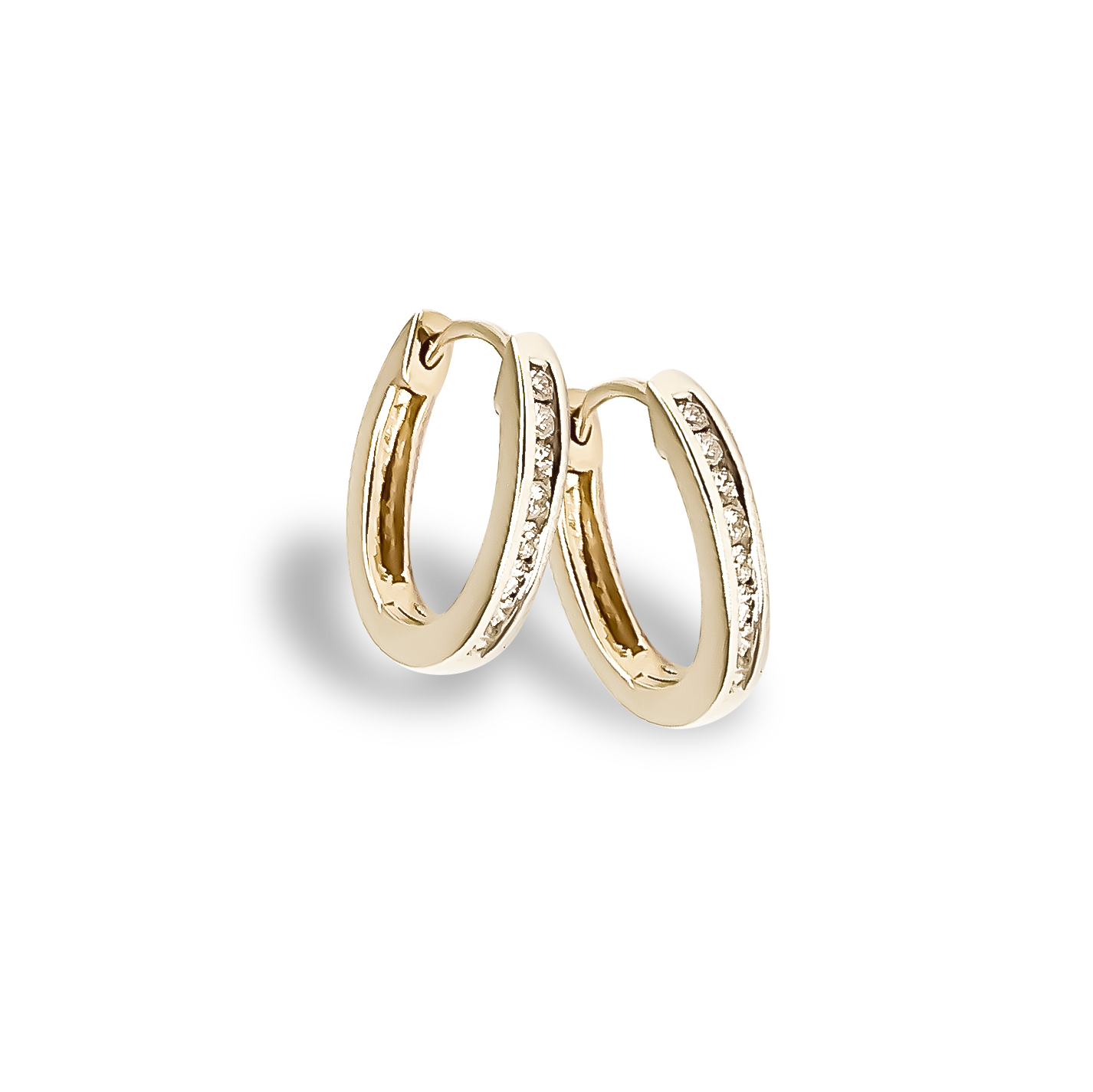 15mm Diamond Eternity Hoop Earring in 9ct Yellow Gold