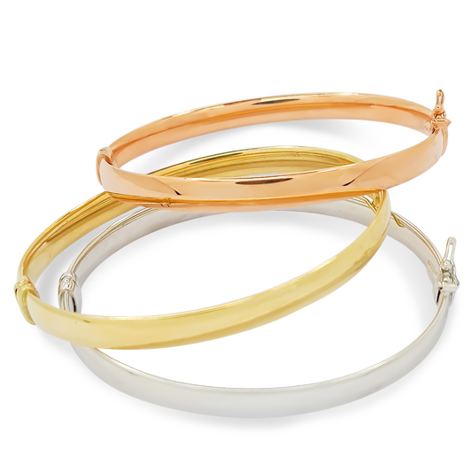 6mm Plain Stackable Bangle Bracelet in 9ct White Gold