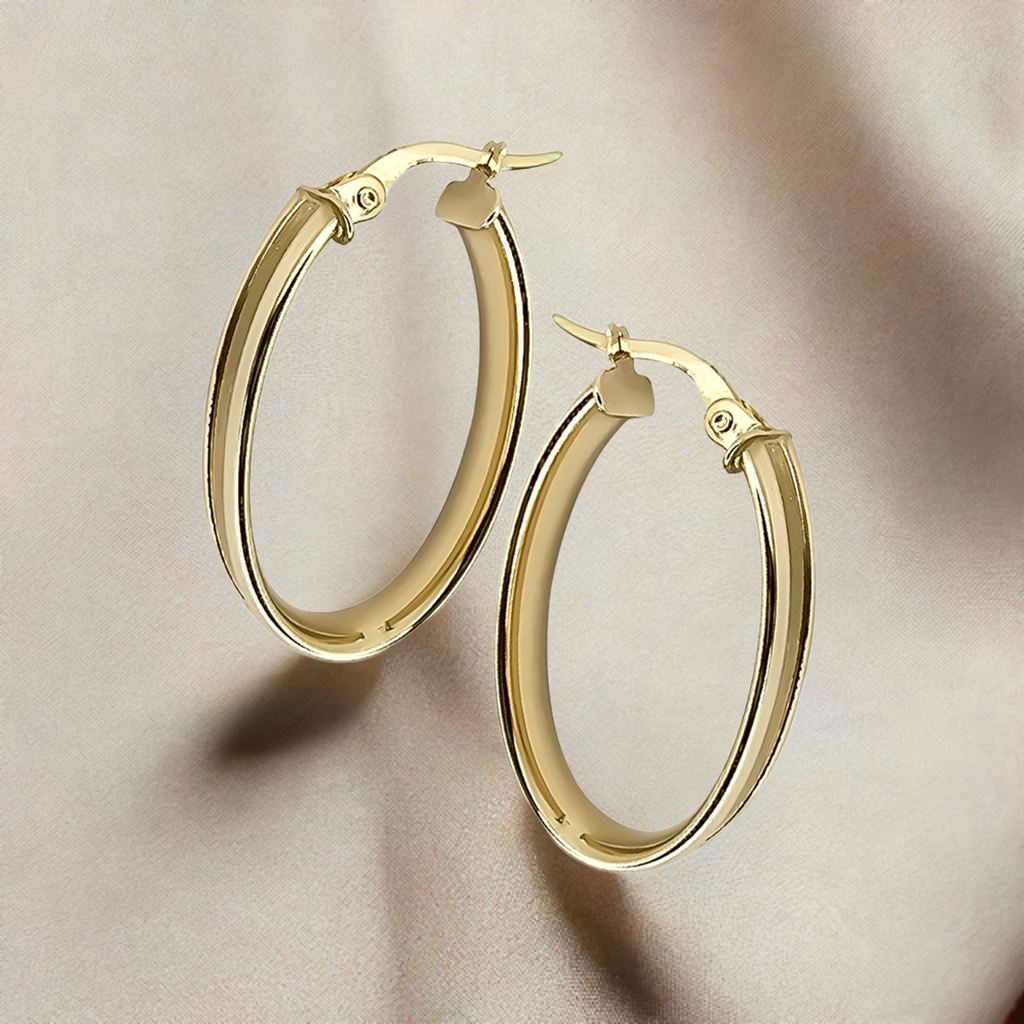 25mm Hoop Earrings in 9ct Yellow Gold