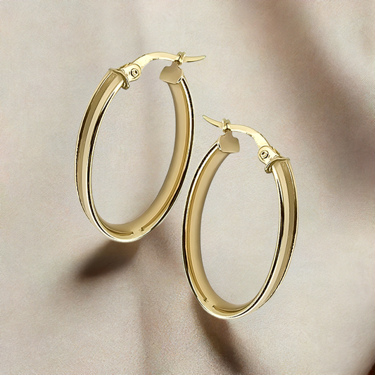 25mm Hoop Earrings in 9ct Yellow Gold